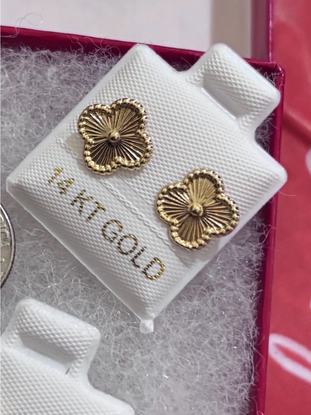14K Gold Kids Flower Pendant and Earrings Set